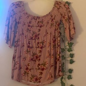 Floral off the shoulder shirt